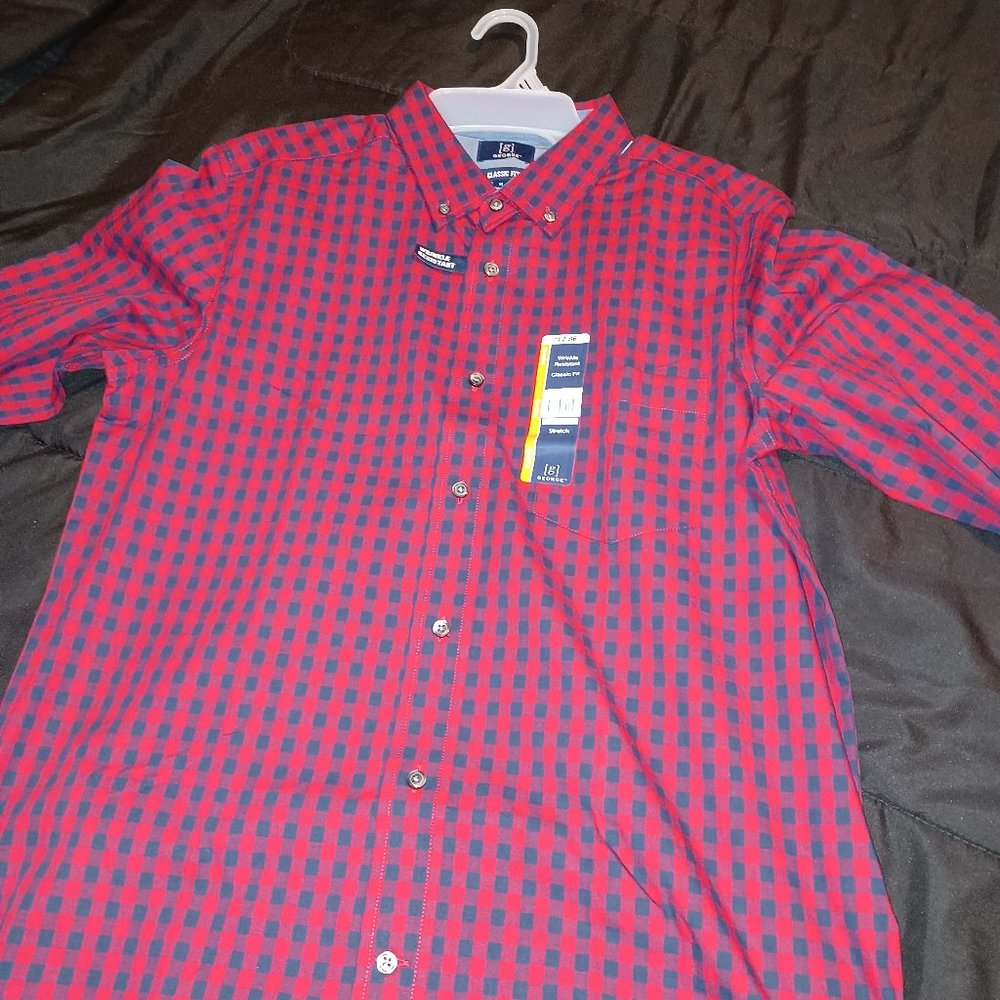 GEORGE LONG SLEEVE BUTTON SHIRT NWT
